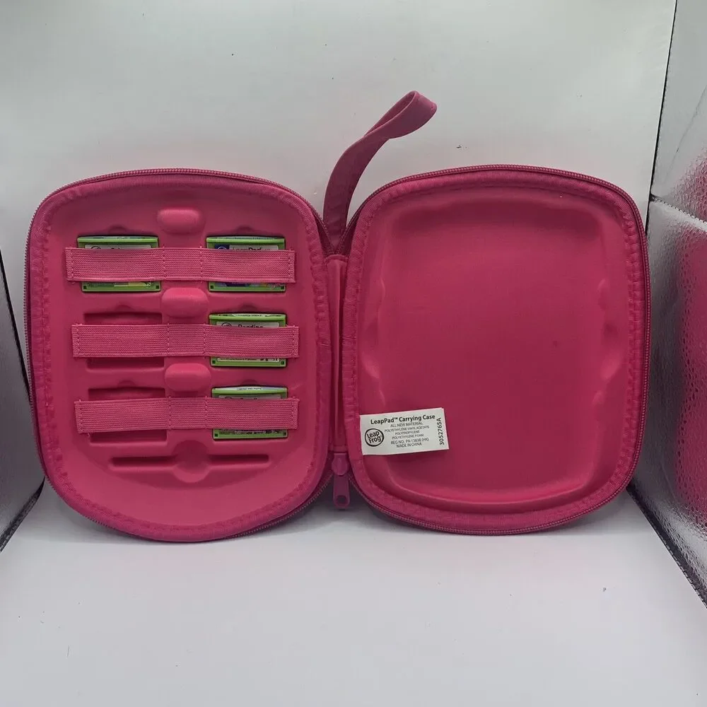 LeapFrog LeapPad 2 Barbie Case Hard Shell Travel Case Pink With 4 Games